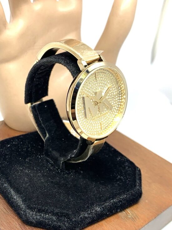 Michael Kors Women\'s Watch MK4469 Gemmed Bangle Quartz Gold Stainless Steel 38mm